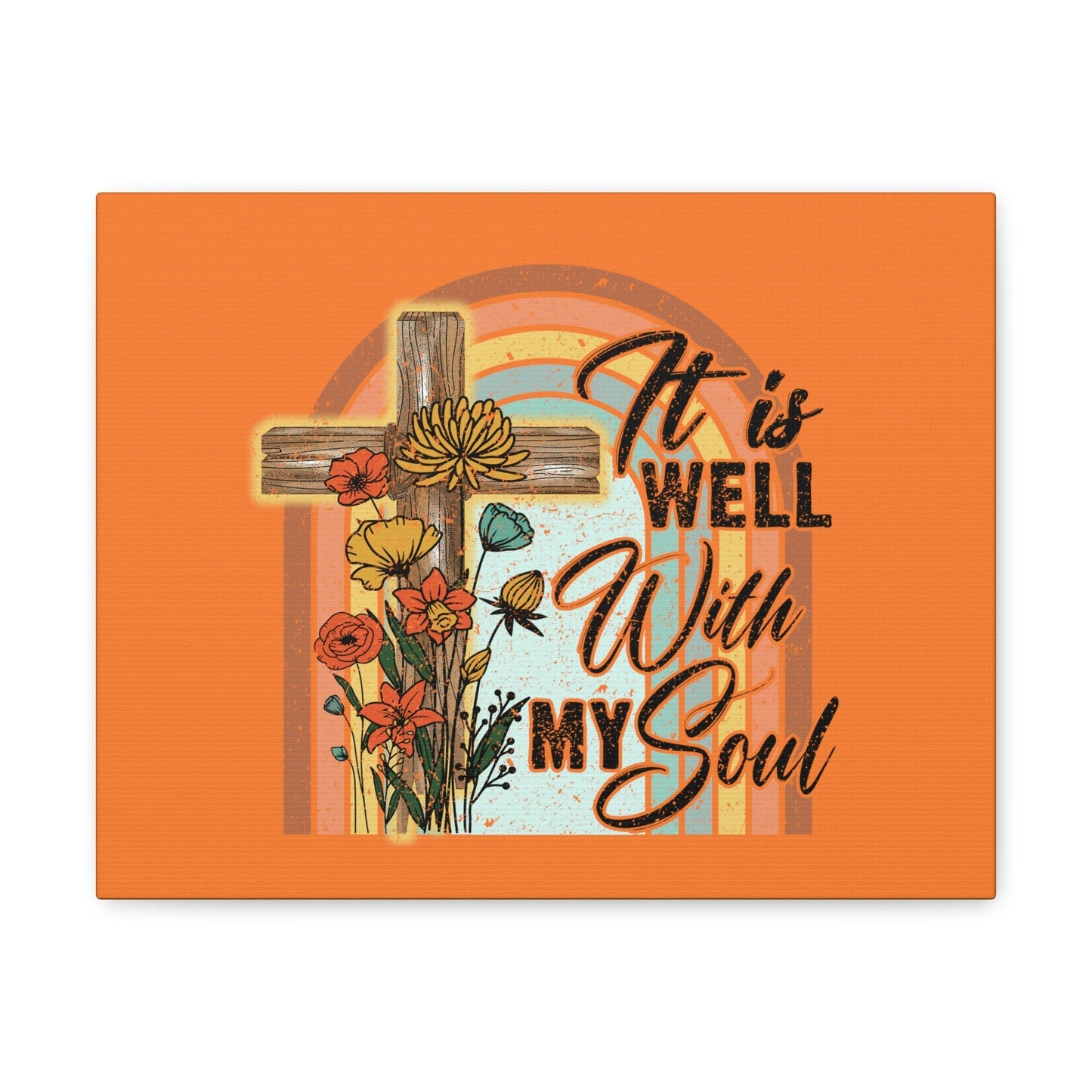 With My Soul Psalm 42:7 Bright Orange Christian Wall Art Bible Verse Print Ready to Hang Unframed-Express Your Love Gifts