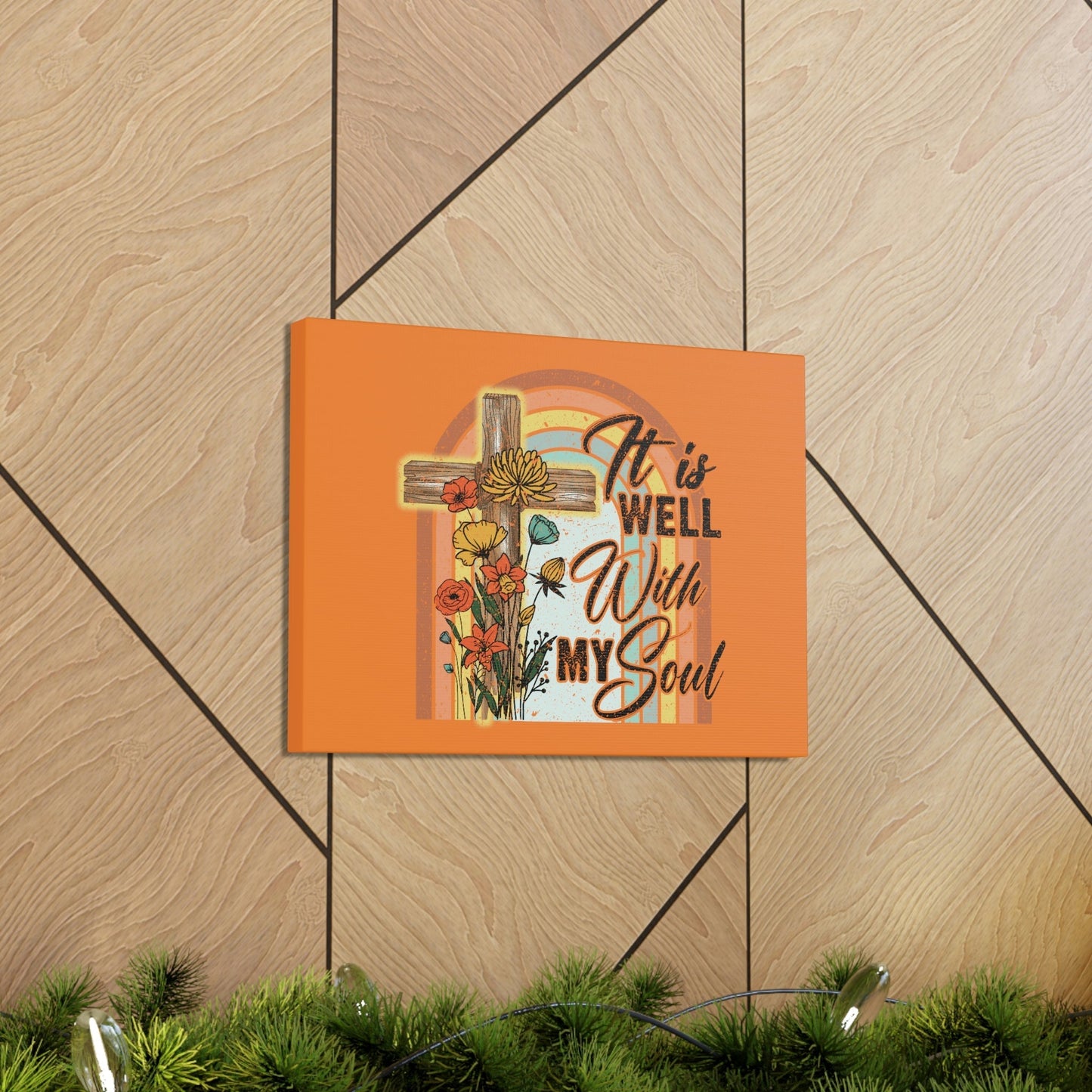 With My Soul Psalm 42:7 Bright Orange Christian Wall Art Bible Verse Print Ready to Hang Unframed-Express Your Love Gifts