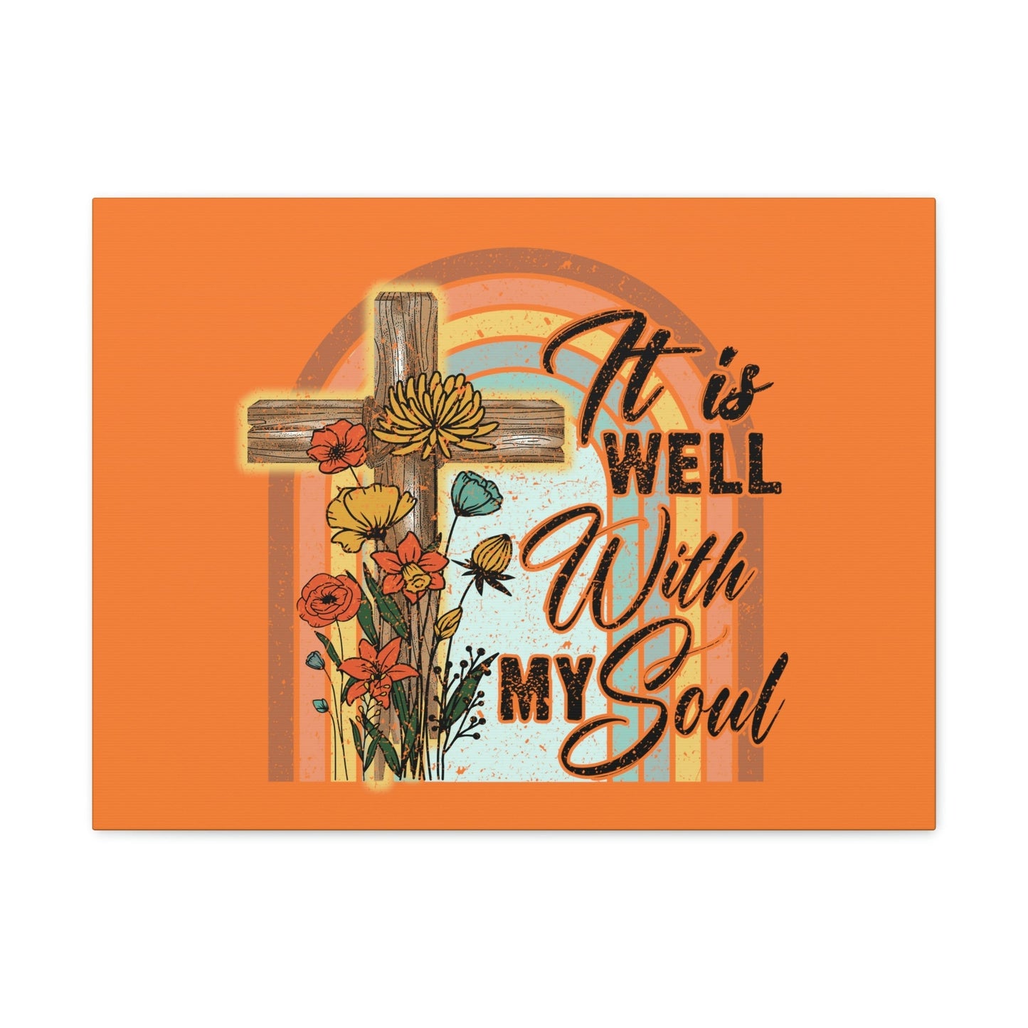 With My Soul Psalm 42:7 Bright Orange Christian Wall Art Bible Verse Print Ready to Hang Unframed-Express Your Love Gifts