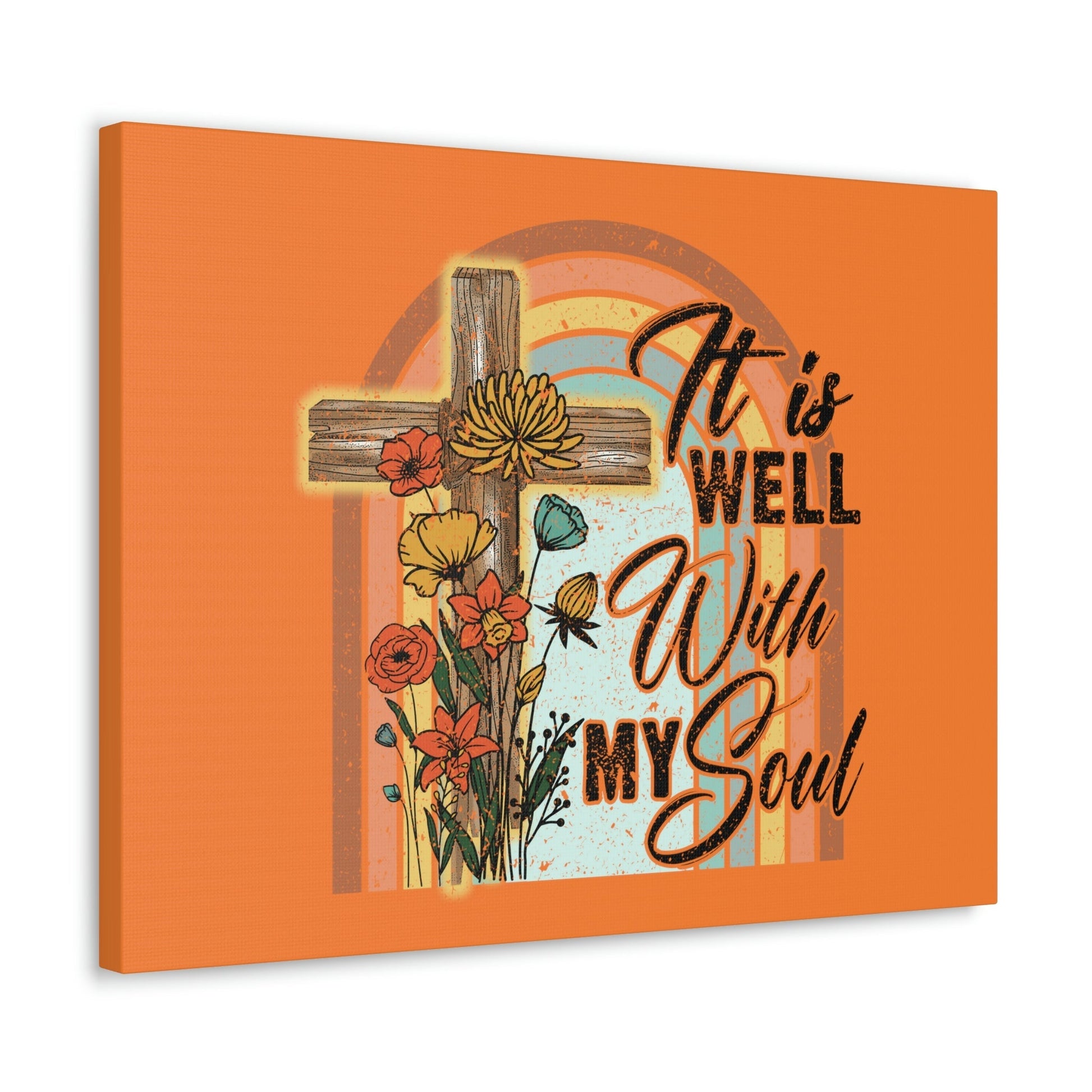 With My Soul Psalm 42:7 Bright Orange Christian Wall Art Bible Verse Print Ready to Hang Unframed-Express Your Love Gifts