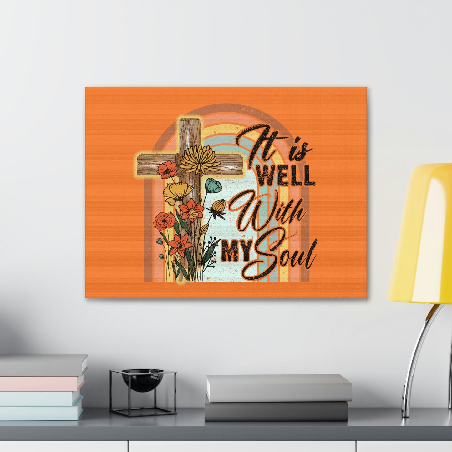 With My Soul Psalm 42:7 Bright Orange Christian Wall Art Bible Verse Print Ready to Hang Unframed-Express Your Love Gifts