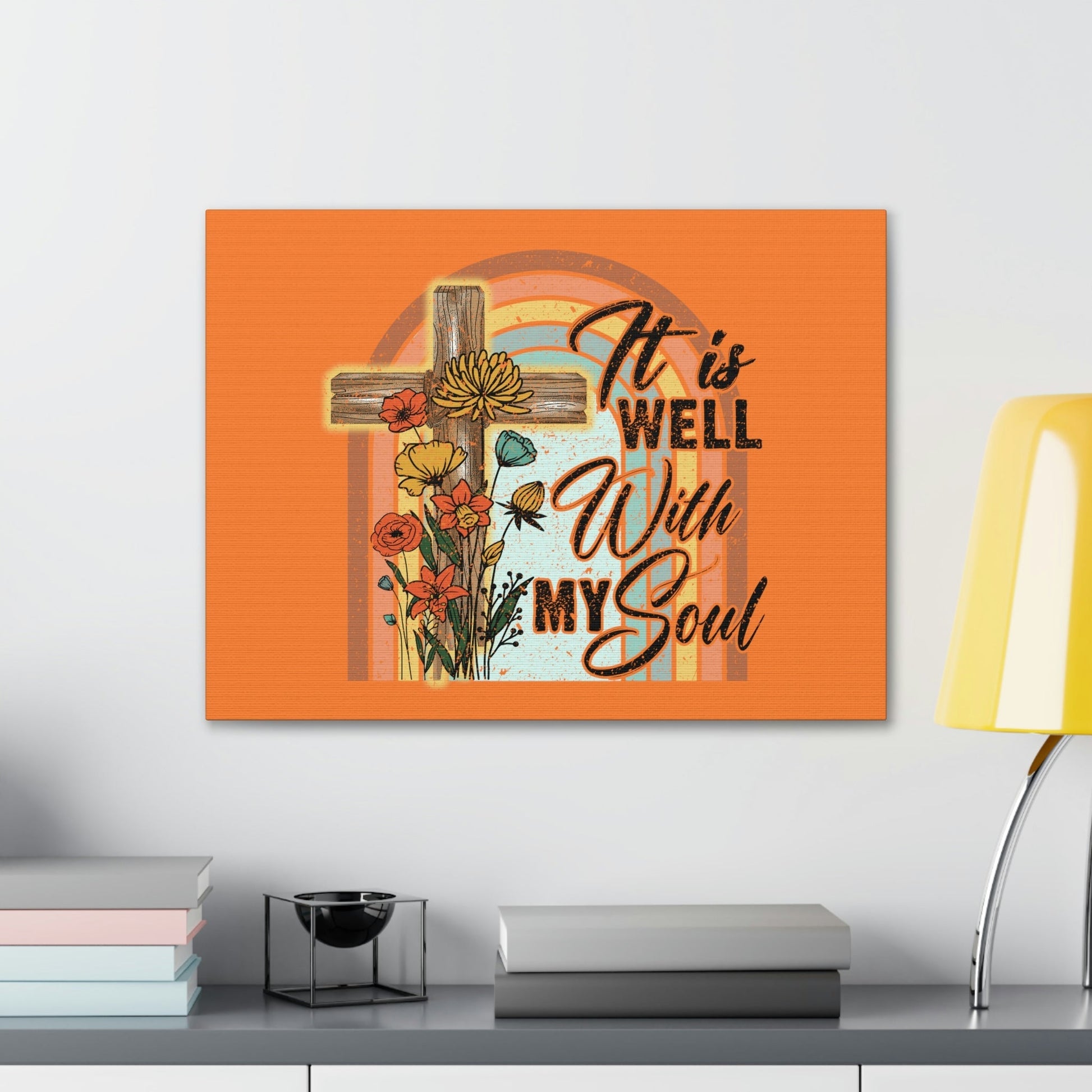 With My Soul Psalm 42:7 Bright Orange Christian Wall Art Bible Verse Print Ready to Hang Unframed-Express Your Love Gifts