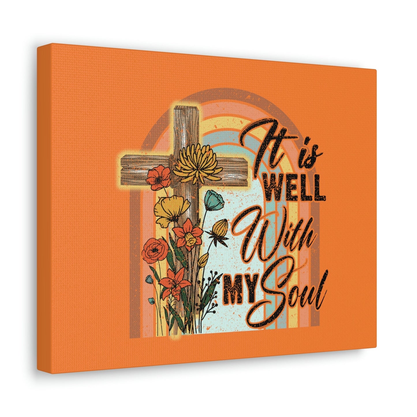 With My Soul Psalm 42:7 Bright Orange Christian Wall Art Bible Verse Print Ready to Hang Unframed-Express Your Love Gifts