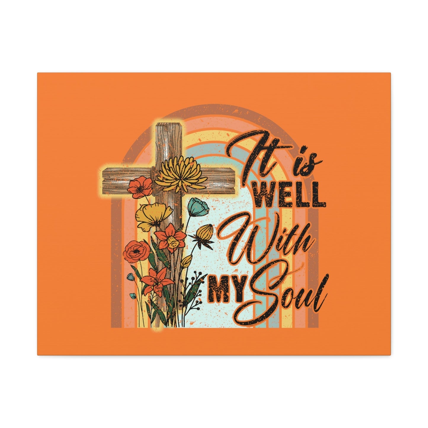 With My Soul Psalm 42:7 Bright Orange Christian Wall Art Bible Verse Print Ready to Hang Unframed-Express Your Love Gifts