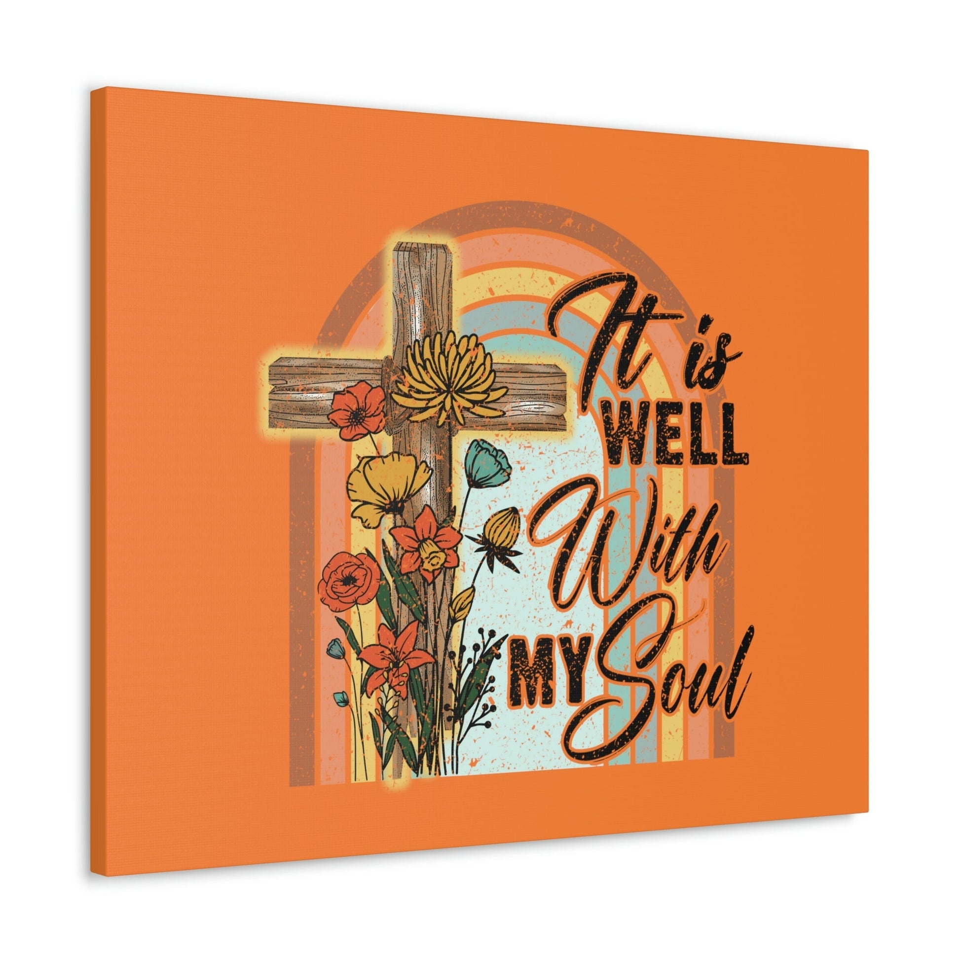 With My Soul Psalm 42:7 Bright Orange Christian Wall Art Bible Verse Print Ready to Hang Unframed-Express Your Love Gifts