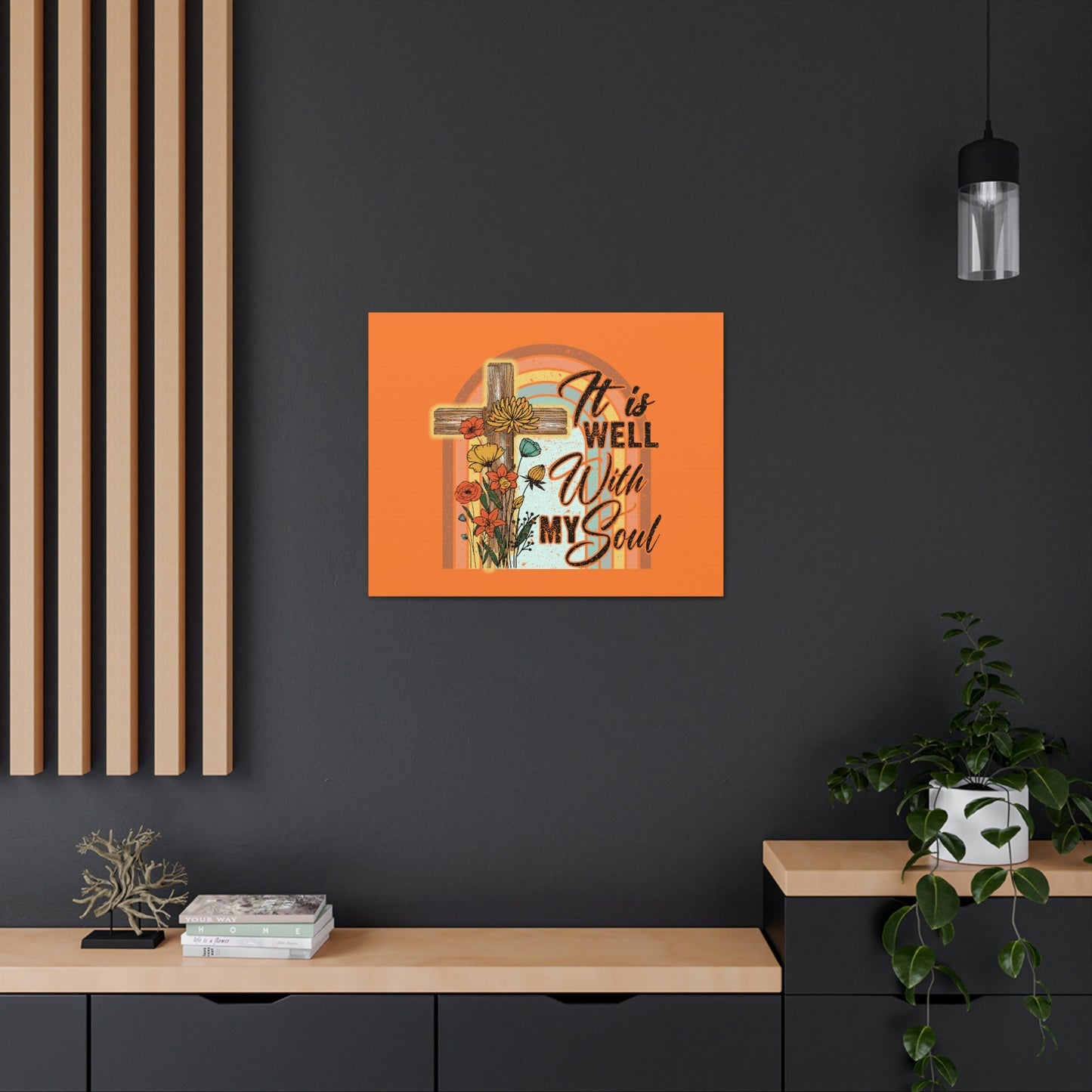 With My Soul Psalm 42:7 Bright Orange Christian Wall Art Bible Verse Print Ready to Hang Unframed-Express Your Love Gifts