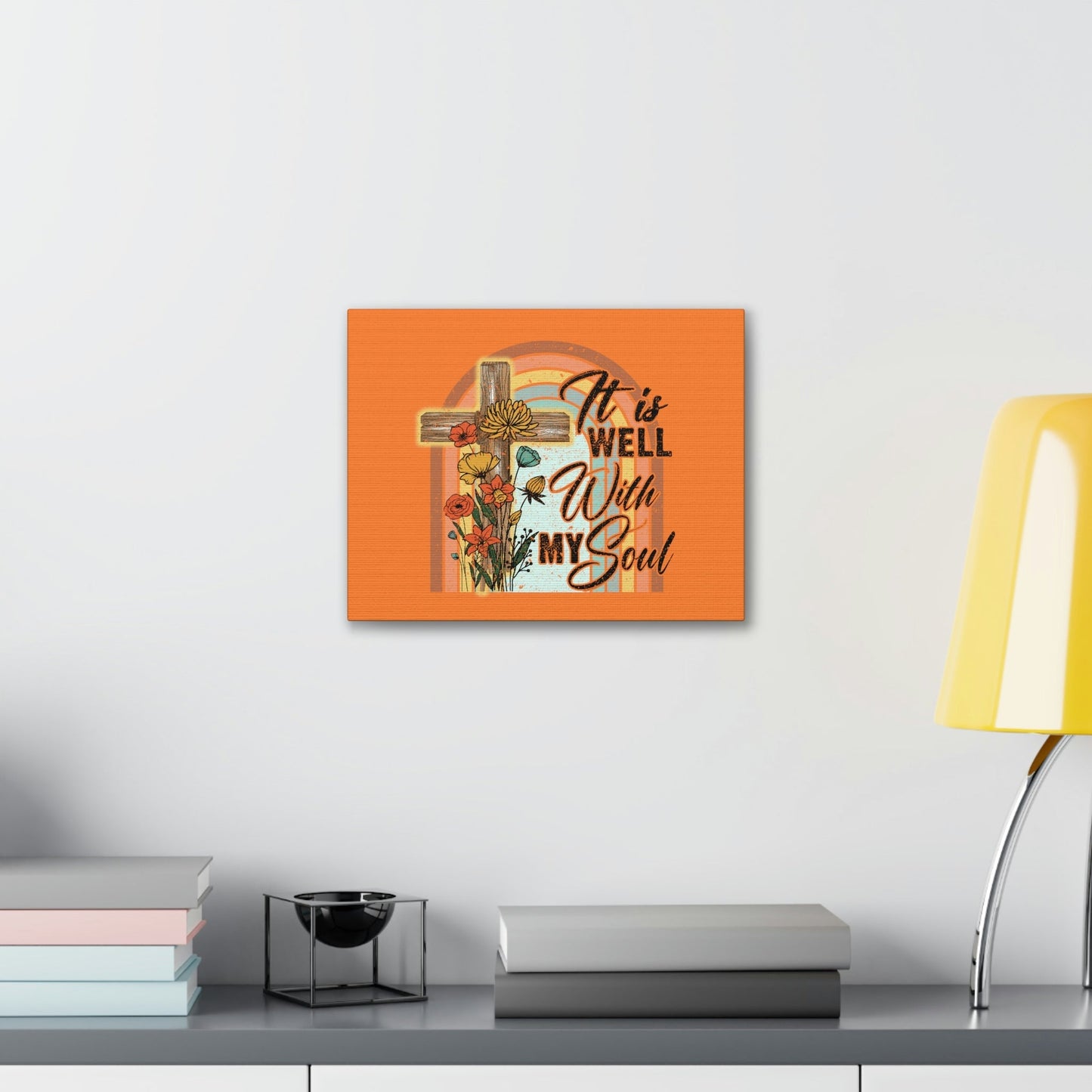 With My Soul Psalm 42:7 Bright Orange Christian Wall Art Bible Verse Print Ready to Hang Unframed-Express Your Love Gifts