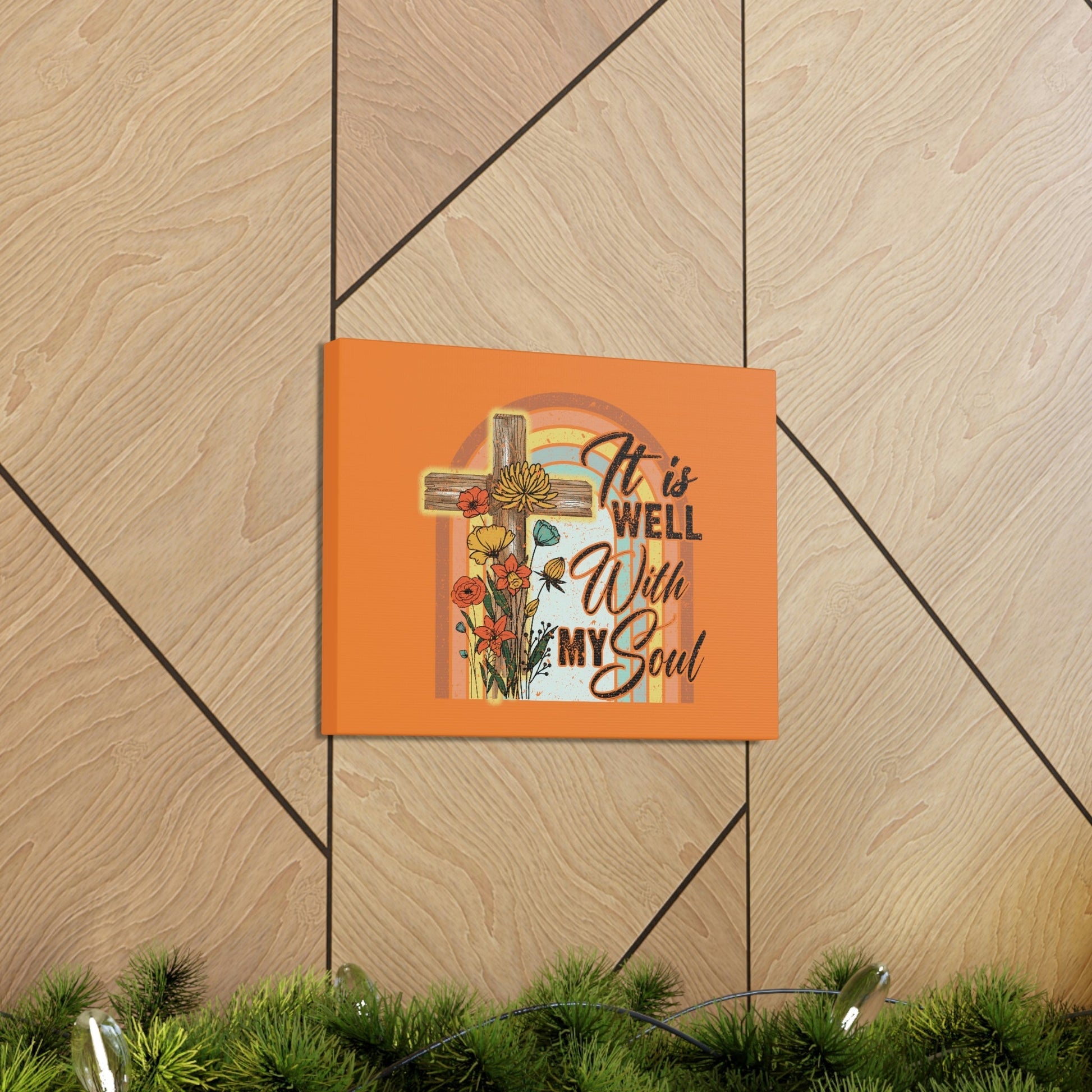 With My Soul Psalm 42:7 Bright Orange Christian Wall Art Bible Verse Print Ready to Hang Unframed-Express Your Love Gifts