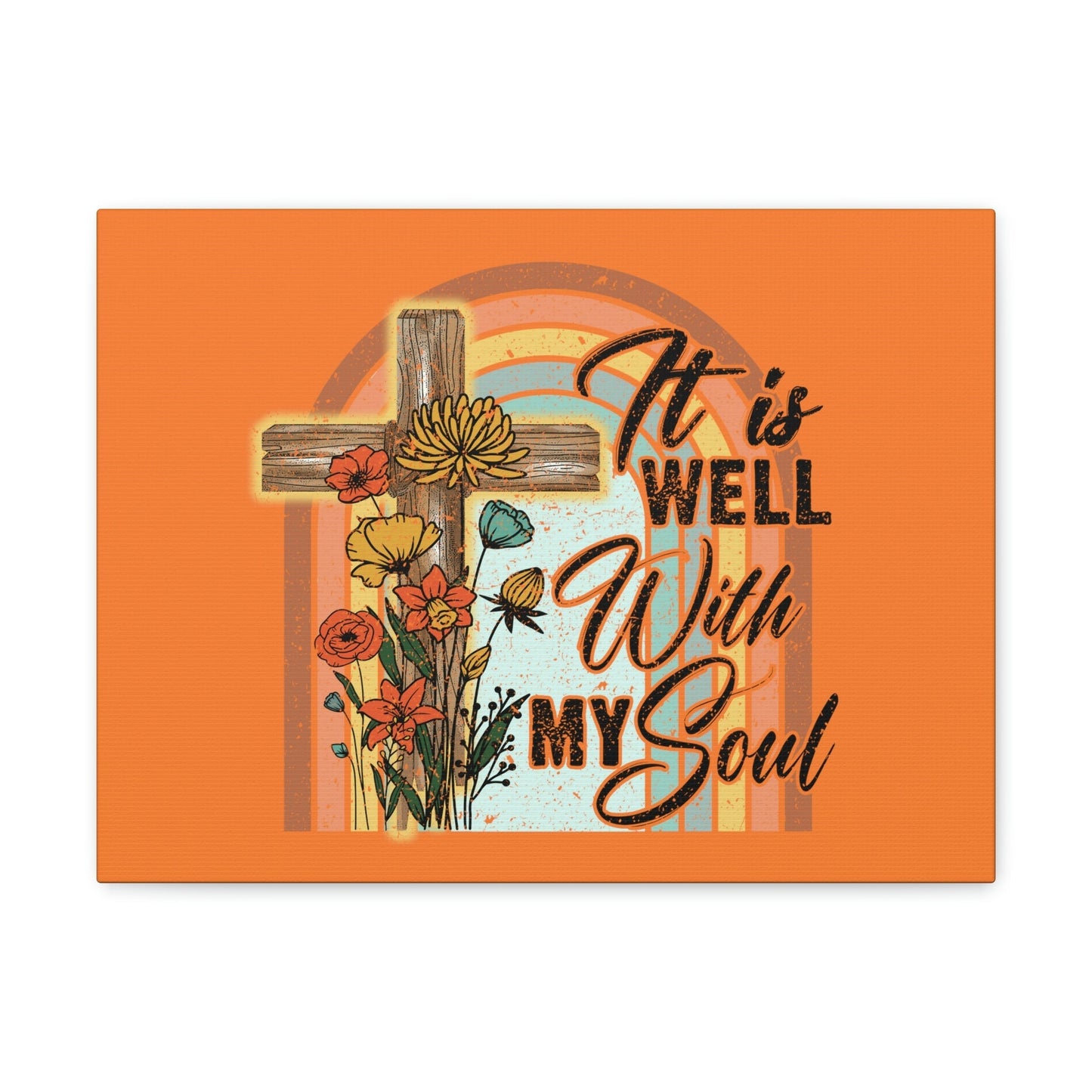 With My Soul Psalm 42:7 Bright Orange Christian Wall Art Bible Verse Print Ready to Hang Unframed-Express Your Love Gifts
