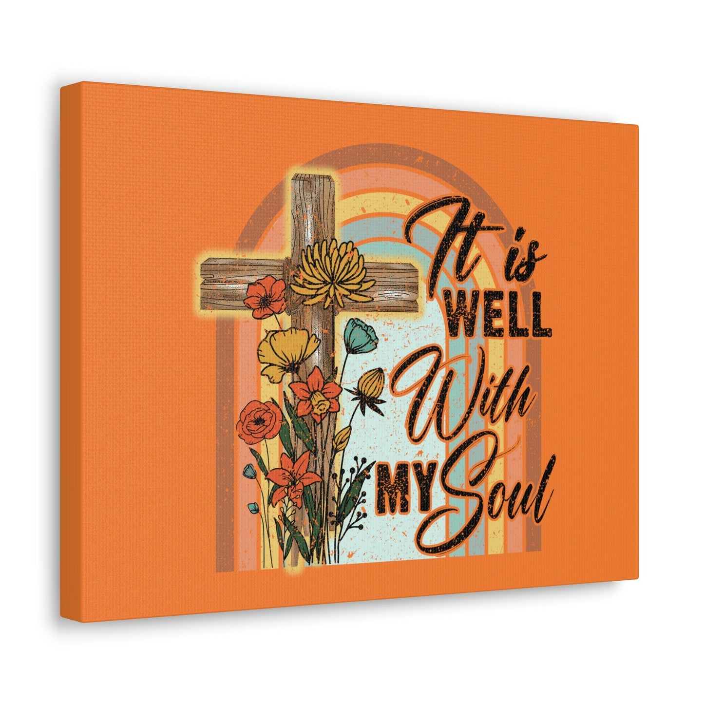 With My Soul Psalm 42:7 Bright Orange Christian Wall Art Bible Verse Print Ready to Hang Unframed-Express Your Love Gifts