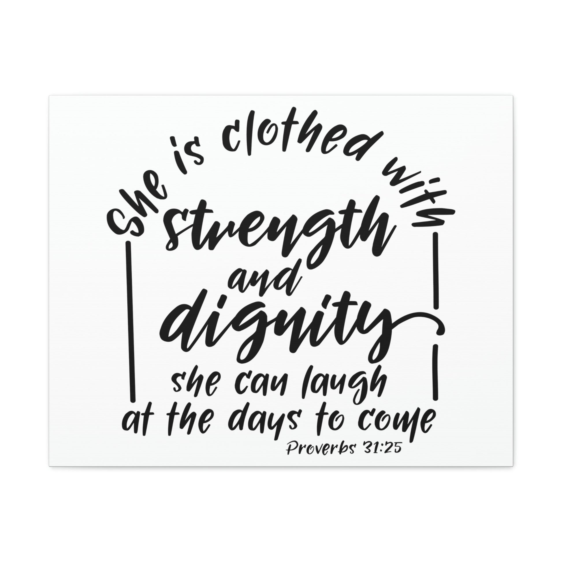 With Strength And Dignity Proverbs 31:25 Christian Wall Art Bible Verse Print Ready to Hang Unframed-Express Your Love Gifts