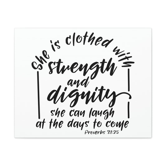 With Strength And Dignity Proverbs 31:25 Christian Wall Art Bible Verse Print Ready to Hang Unframed-Express Your Love Gifts