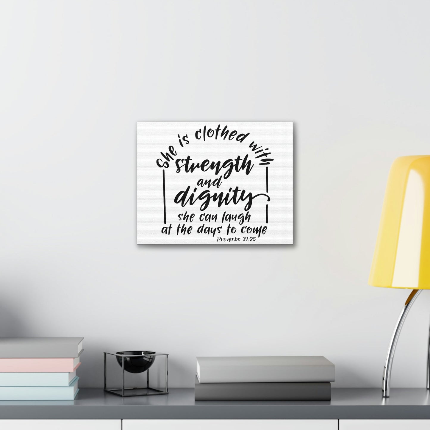 Scripture Walls With Strength And Dignity Proverbs 31:25 Christian Wall Art Bible Verse Print Ready to Hang Unframed-Express Your Love Gifts