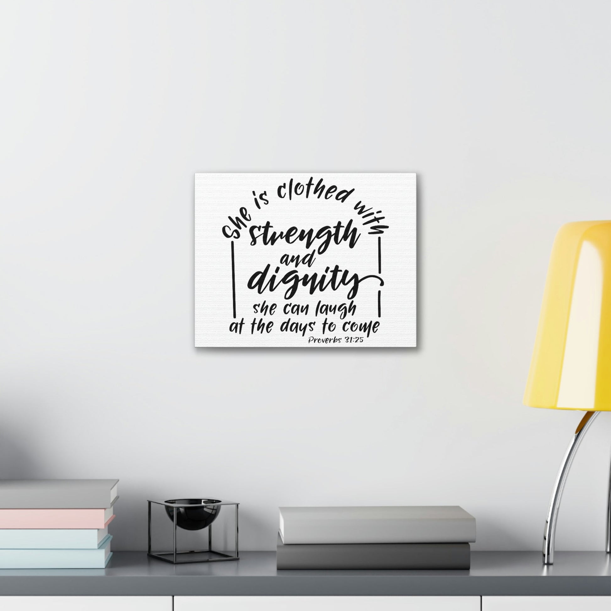 Scripture Walls With Strength And Dignity Proverbs 31:25 Christian Wall Art Bible Verse Print Ready to Hang Unframed-Express Your Love Gifts