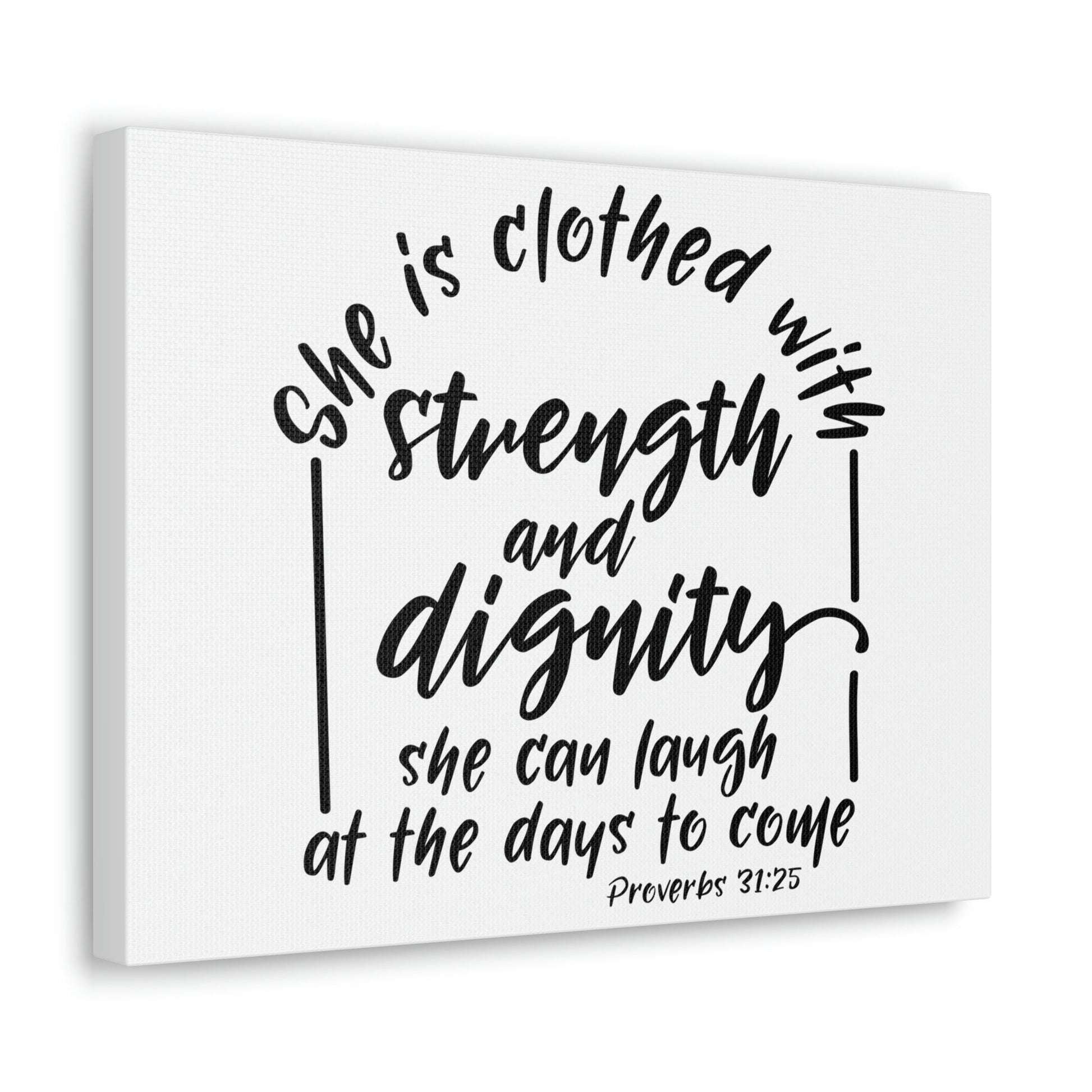 Scripture Walls With Strength And Dignity Proverbs 31:25 Christian Wall Art Bible Verse Print Ready to Hang Unframed-Express Your Love Gifts