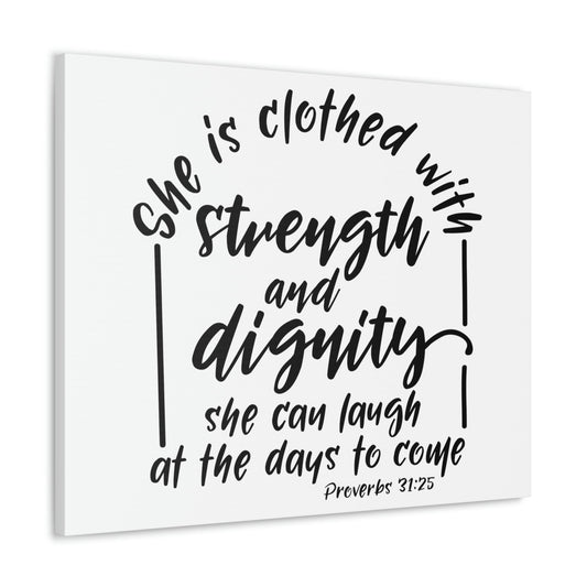 Scripture Walls With Strength And Dignity Proverbs 31:25 Christian Wall Art Bible Verse Print Ready to Hang Unframed-Express Your Love Gifts