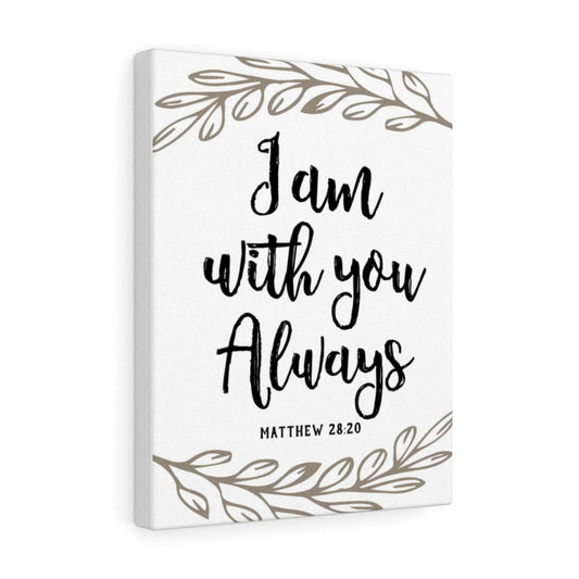With You Always Brown Branch Matthew 28:20 Bible Verse Canvas Christian Wall Art Ready to Hang Unframed-Express Your Love Gifts