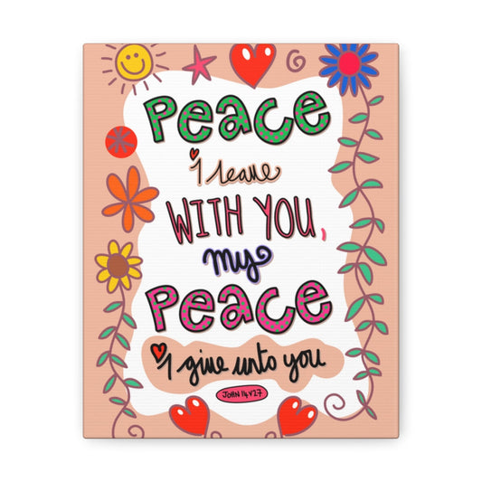 Scripture Walls With You My Peace John 14:27 Bible Verse Canvas Christian Wall Art Ready to Hang Unframed-Express Your Love Gifts