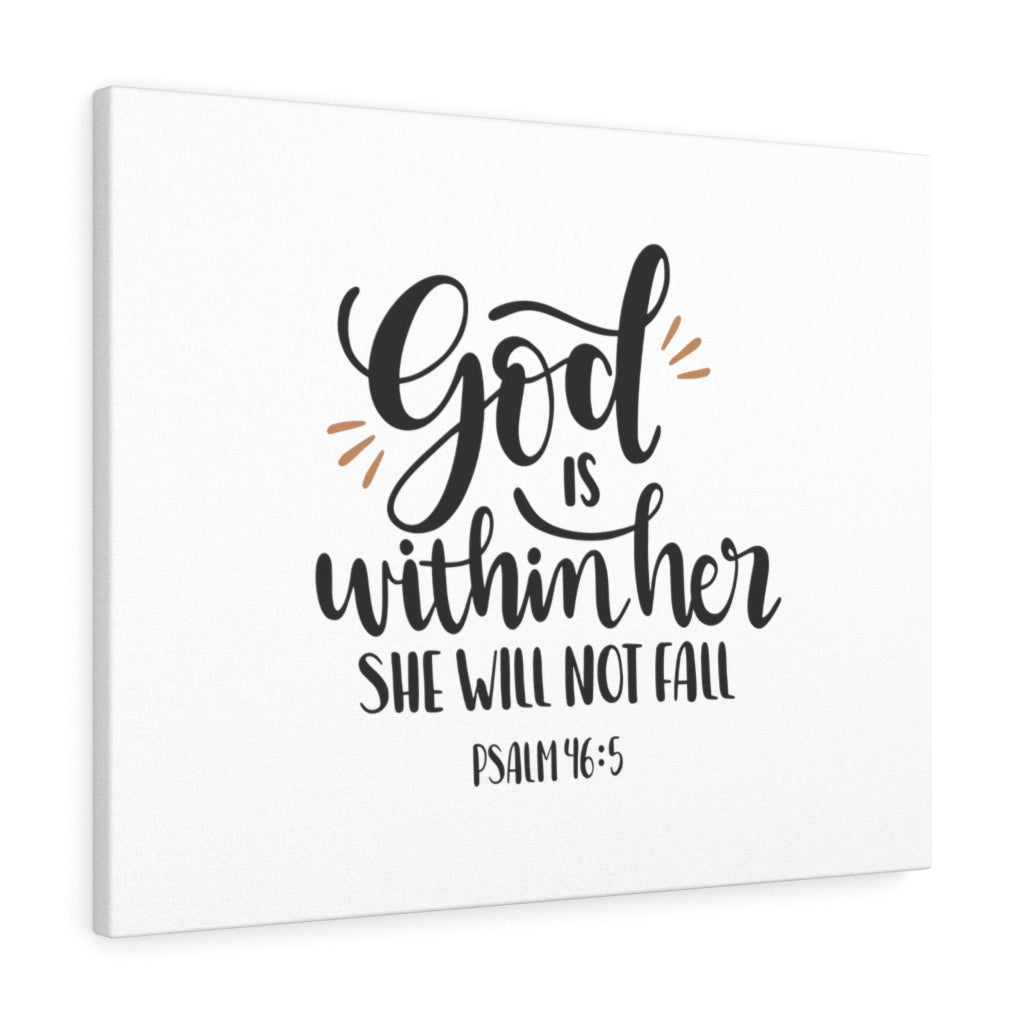 Within Her Psalm 46:5 Bible Verse Canvas Christian Wall Art Ready to Hang Unframed-Express Your Love Gifts