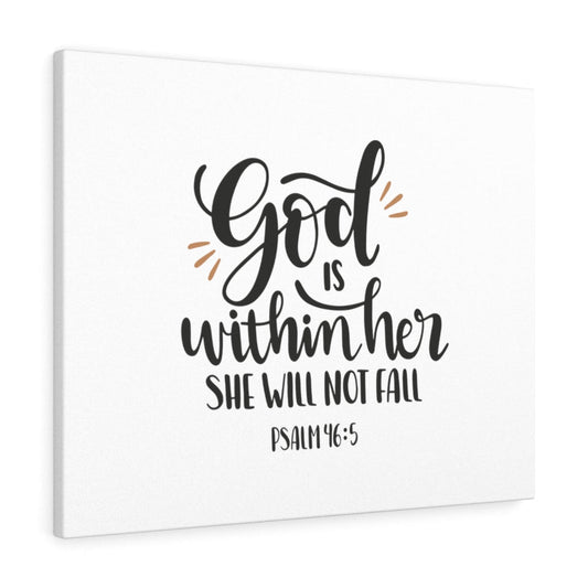 Within Her Psalm 46:5 Bible Verse Canvas Christian Wall Art Ready to Hang Unframed-Express Your Love Gifts