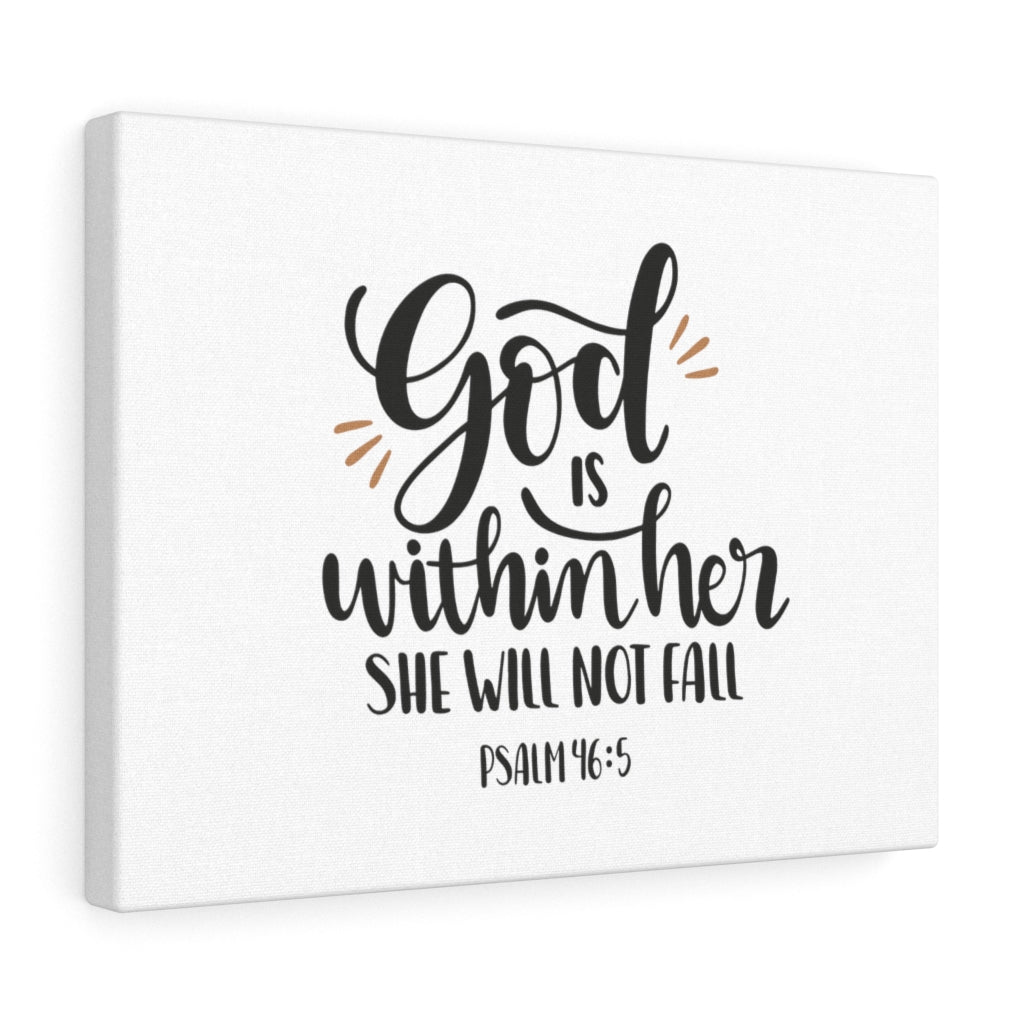 Within Her Psalm 46:5 Bible Verse Canvas Christian Wall Art Ready to Hang Unframed-Express Your Love Gifts