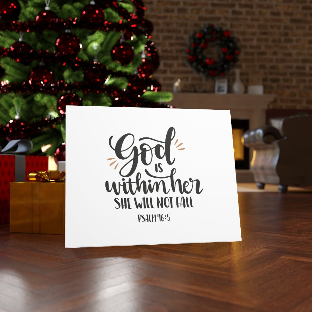 Within Her Psalm 46:5 Bible Verse Canvas Christian Wall Art Ready to Hang Unframed-Express Your Love Gifts