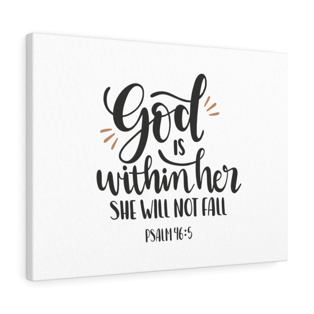 Within Her Psalm 46:5 Bible Verse Canvas Christian Wall Art Ready to Hang Unframed-Express Your Love Gifts