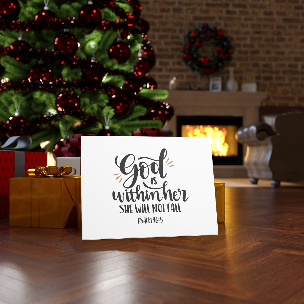 Within Her Psalm 46:5 Bible Verse Canvas Christian Wall Art Ready to Hang Unframed-Express Your Love Gifts