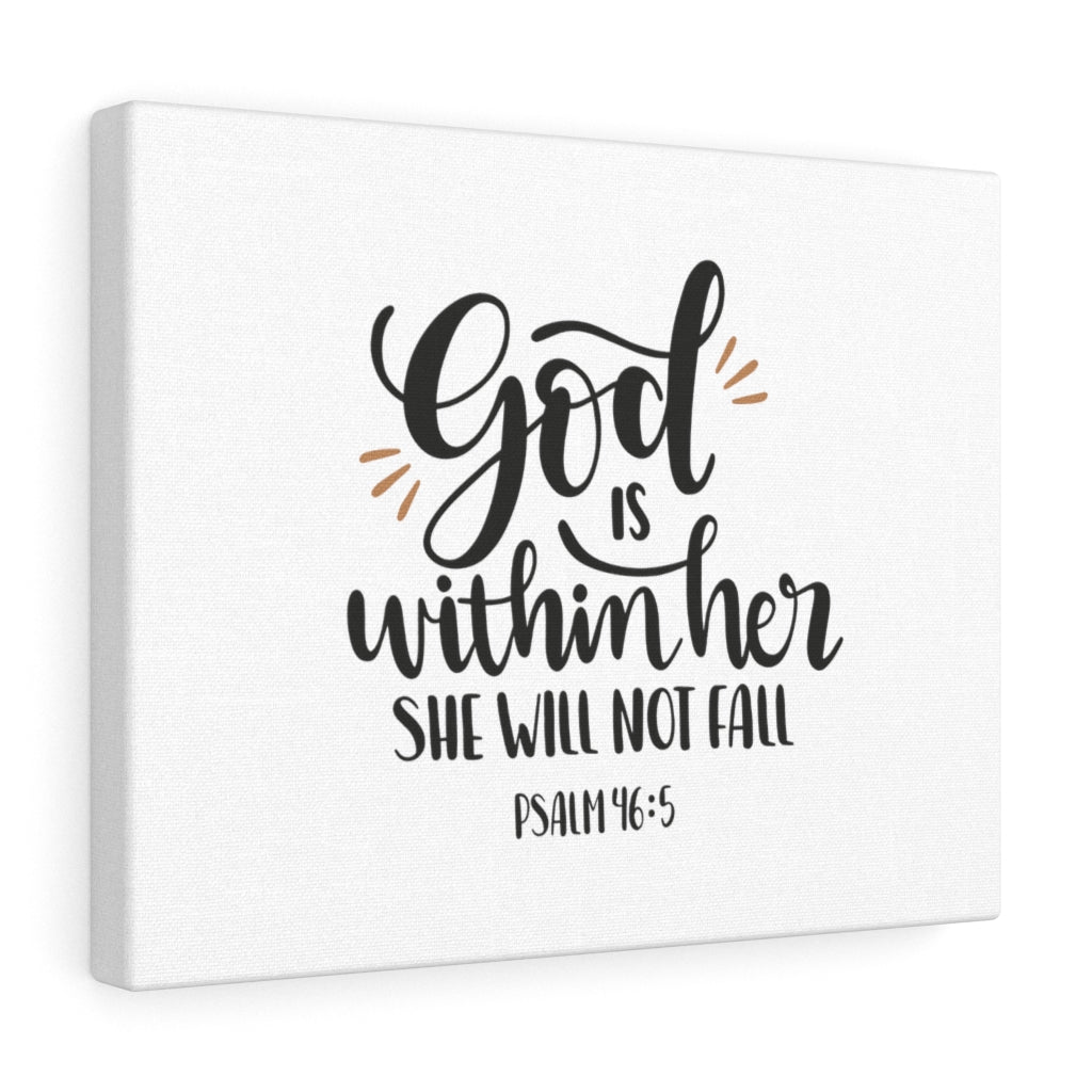 Within Her Psalm 46:5 Bible Verse Canvas Christian Wall Art Ready to Hang Unframed-Express Your Love Gifts