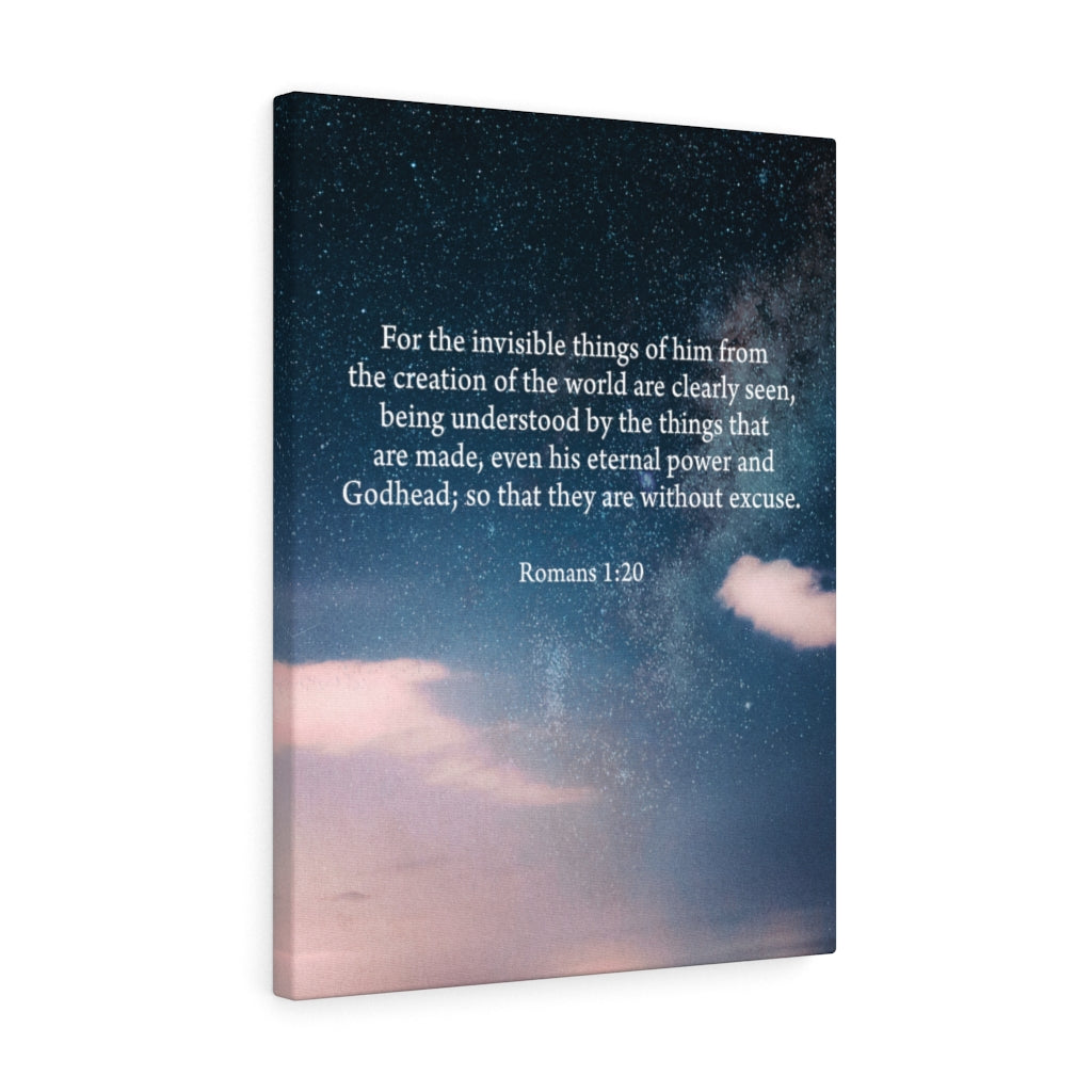 Without Excuse Romans 1:20 Bible Verse Canvas Christian Wall Art Ready to Hang Unframed-Express Your Love Gifts