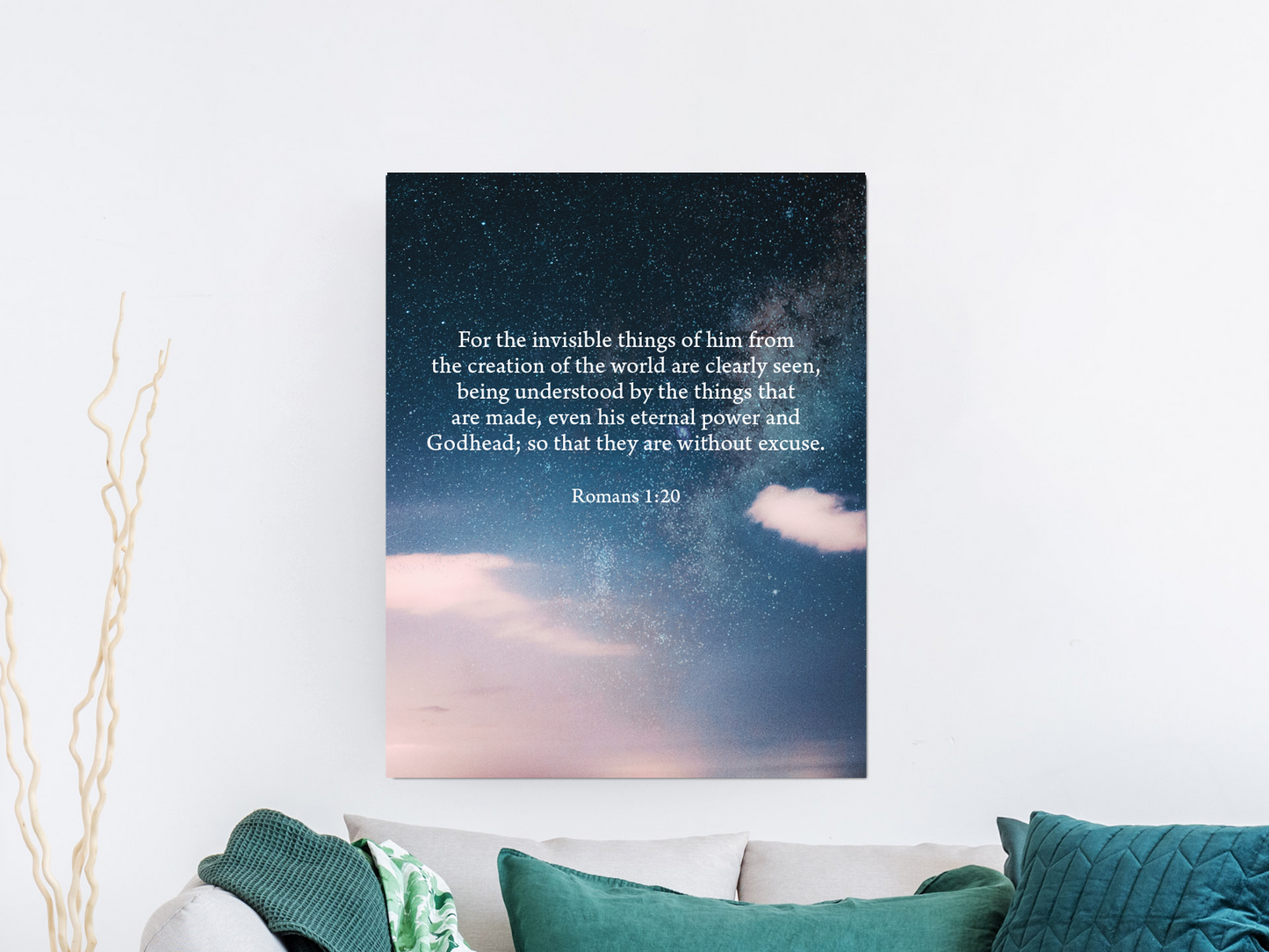 Scripture Walls Without Excuse Romans 1:20 Bible Verse Canvas Christian Wall Art Ready to Hang Unframed-Express Your Love Gifts