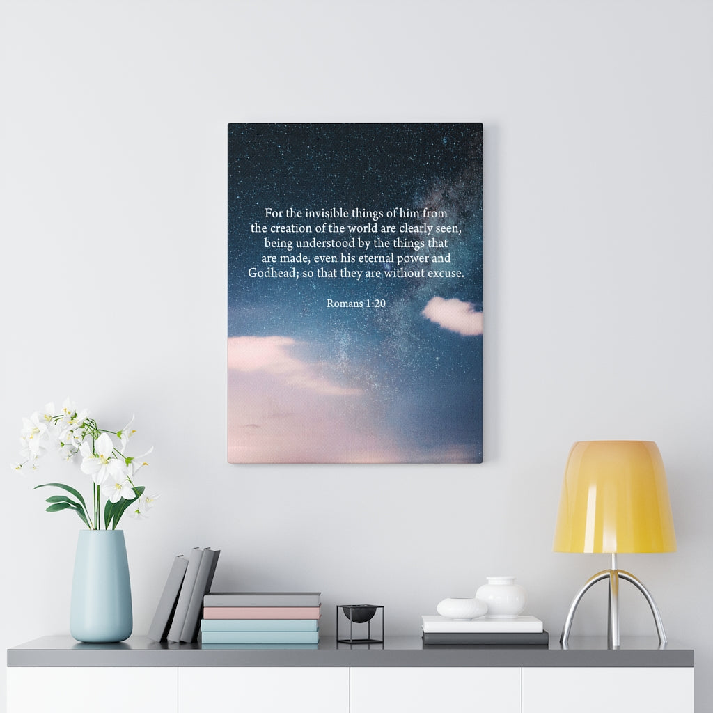 Scripture Walls Without Excuse Romans 1:20 Bible Verse Canvas Christian Wall Art Ready to Hang Unframed-Express Your Love Gifts