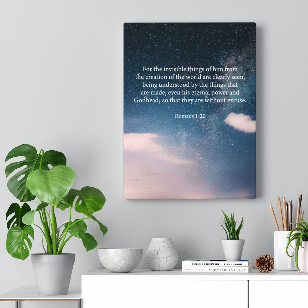 Scripture Walls Without Excuse Romans 1:20 Bible Verse Canvas Christian Wall Art Ready to Hang Unframed-Express Your Love Gifts
