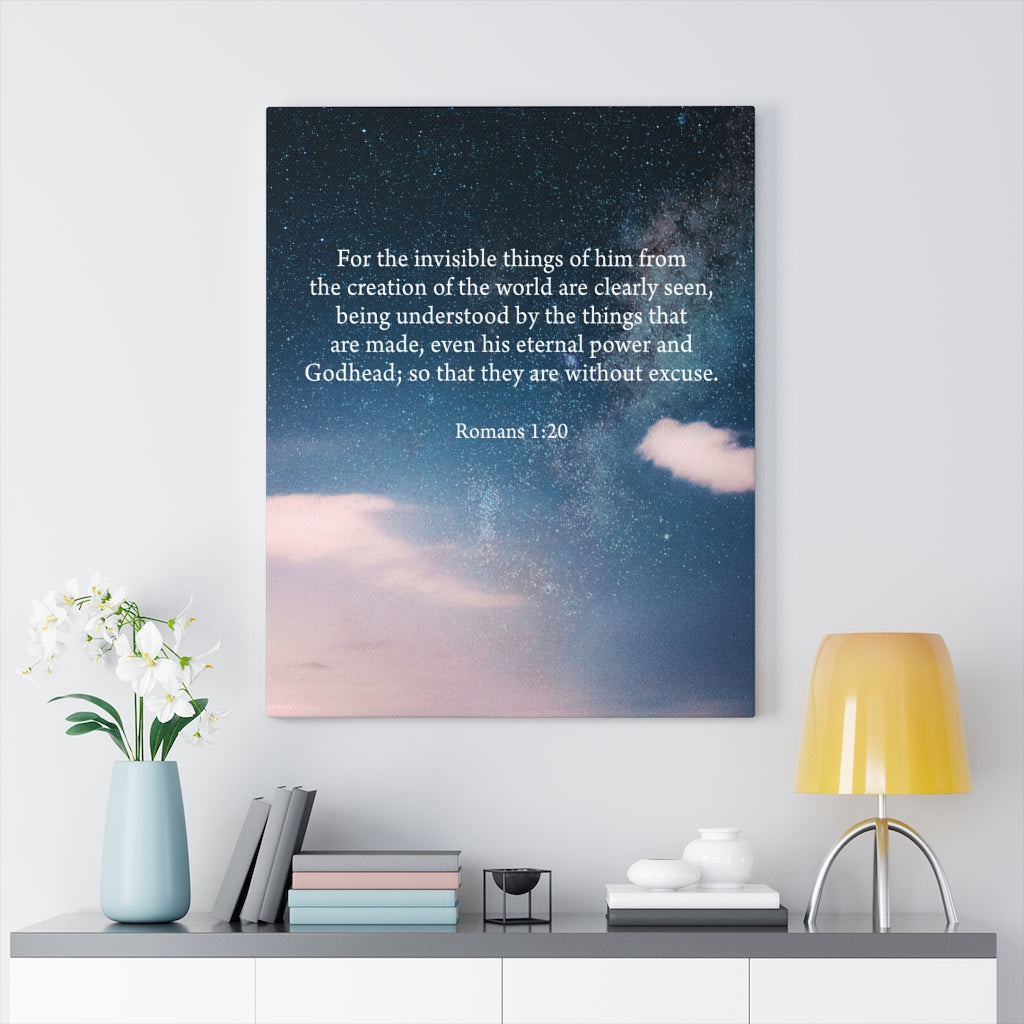 Scripture Walls Without Excuse Romans 1:20 Bible Verse Canvas Christian Wall Art Ready to Hang Unframed-Express Your Love Gifts