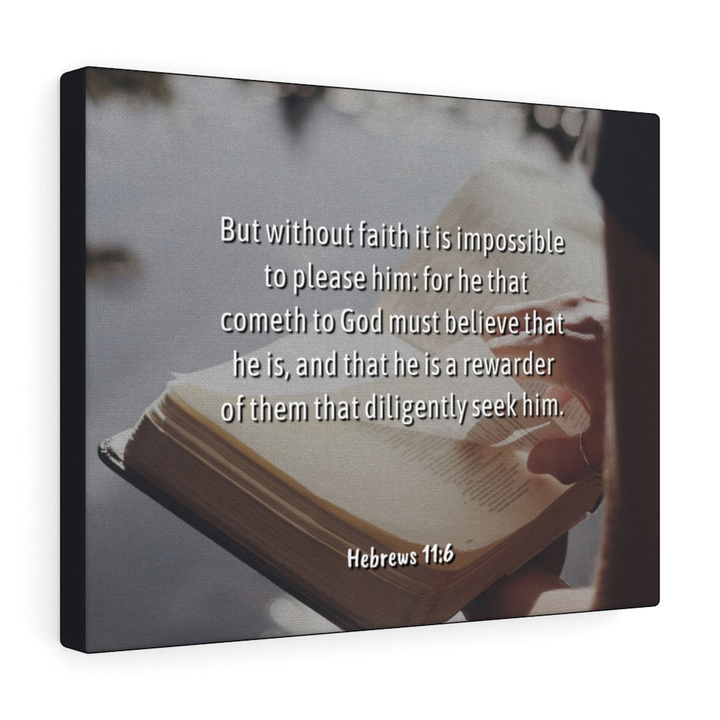 Without Faith Hebrews 11:6 Bible Verse Canvas Christian Wall Art Ready to Hang Unframed-Express Your Love Gifts