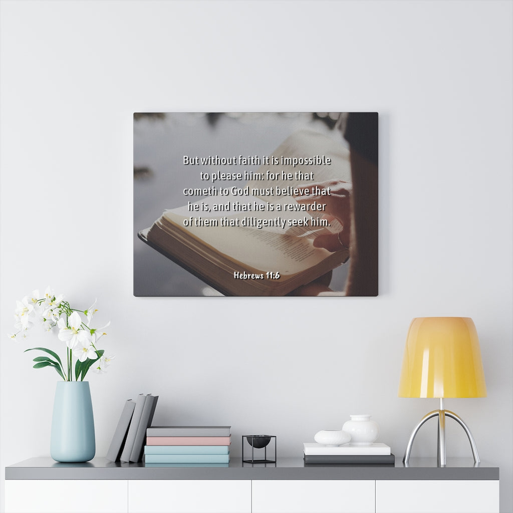 Without Faith Hebrews 11:6 Bible Verse Canvas Christian Wall Art Ready to Hang Unframed-Express Your Love Gifts