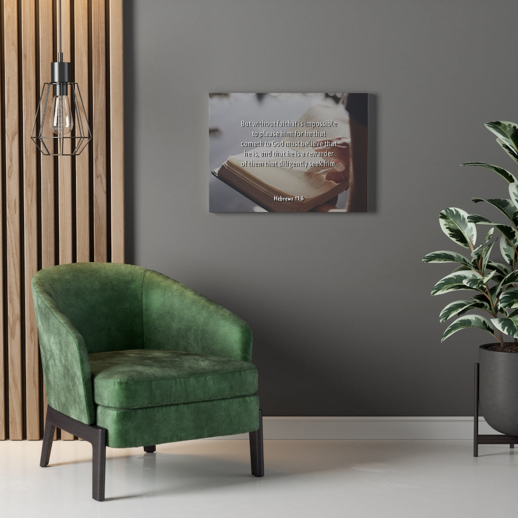 Without Faith Hebrews 11:6 Bible Verse Canvas Christian Wall Art Ready to Hang Unframed-Express Your Love Gifts