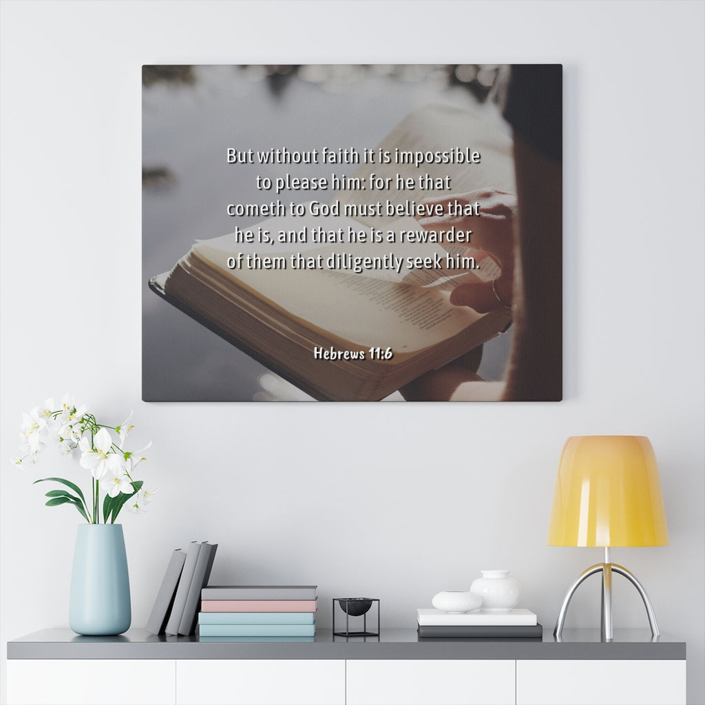 Without Faith Hebrews 11:6 Bible Verse Canvas Christian Wall Art Ready to Hang Unframed-Express Your Love Gifts