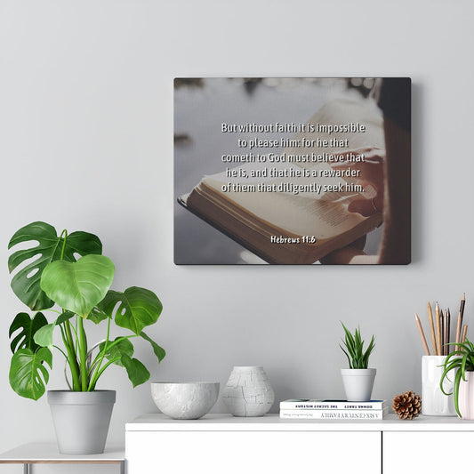 Without Faith Hebrews 11:6 Bible Verse Canvas Christian Wall Art Ready to Hang Unframed-Express Your Love Gifts