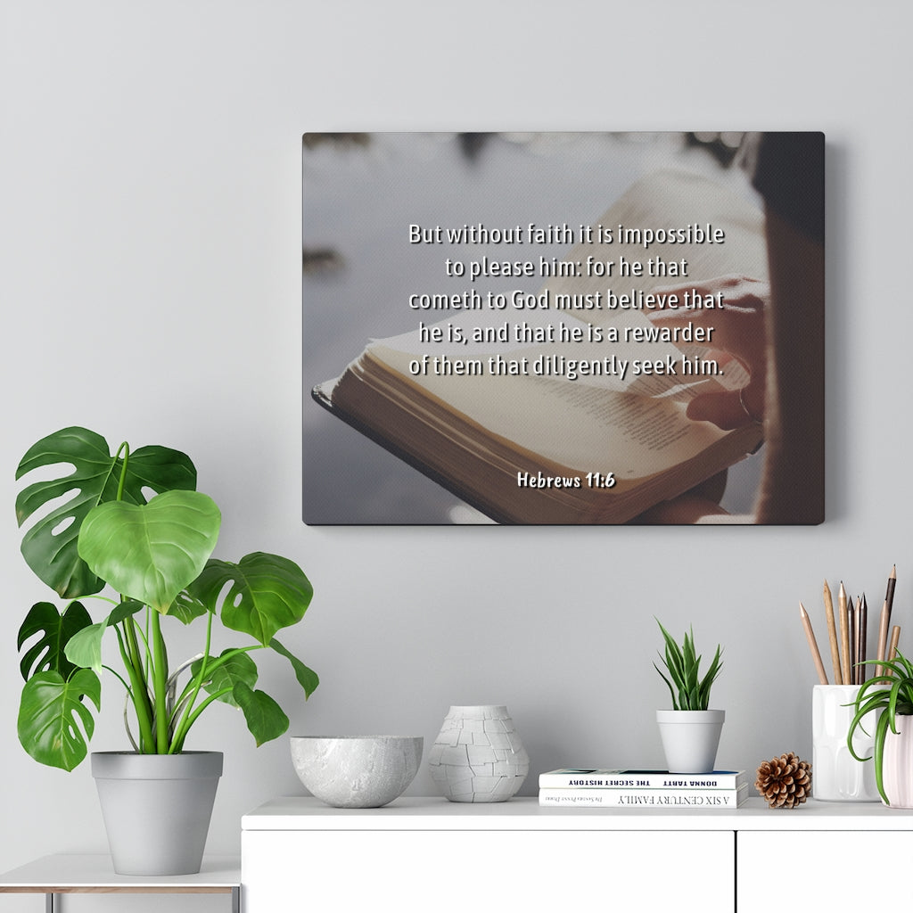 Without Faith Hebrews 11:6 Bible Verse Canvas Christian Wall Art Ready to Hang Unframed-Express Your Love Gifts