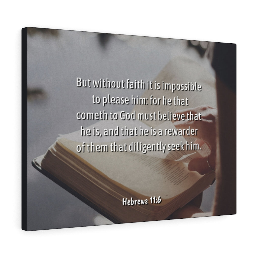 Without Faith Hebrews 11:6 Bible Verse Canvas Christian Wall Art Ready to Hang Unframed-Express Your Love Gifts