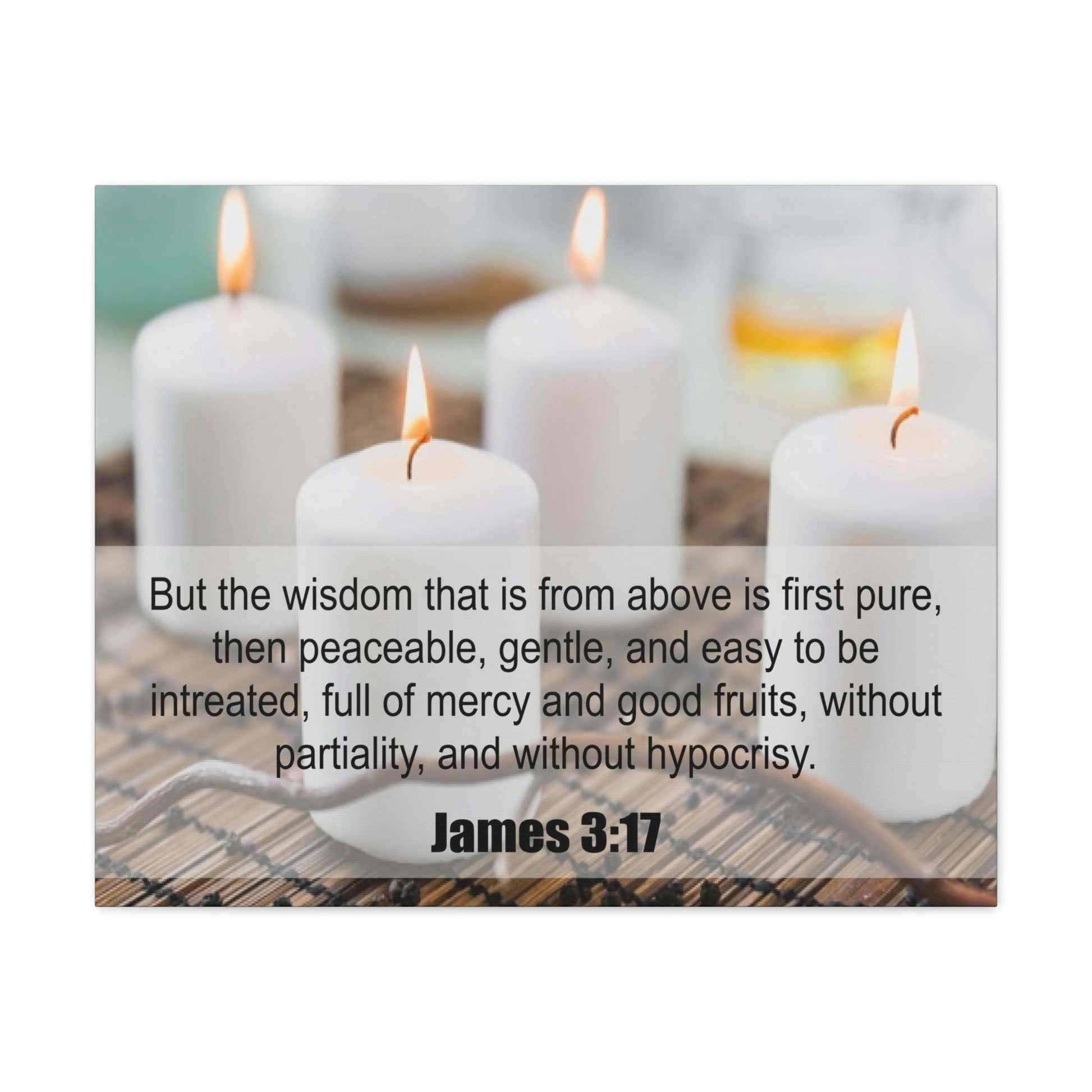 Without Hypocrisy James 3:17 Bible Verse Canvas Christian Wall Art Ready to Hang Unframed-Express Your Love Gifts