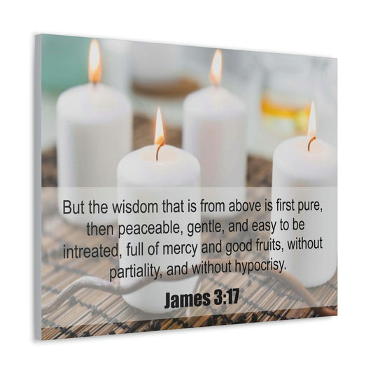 Scripture Walls Without Hypocrisy James 3:17 Bible Verse Canvas Christian Wall Art Ready to Hang Unframed-Express Your Love Gifts