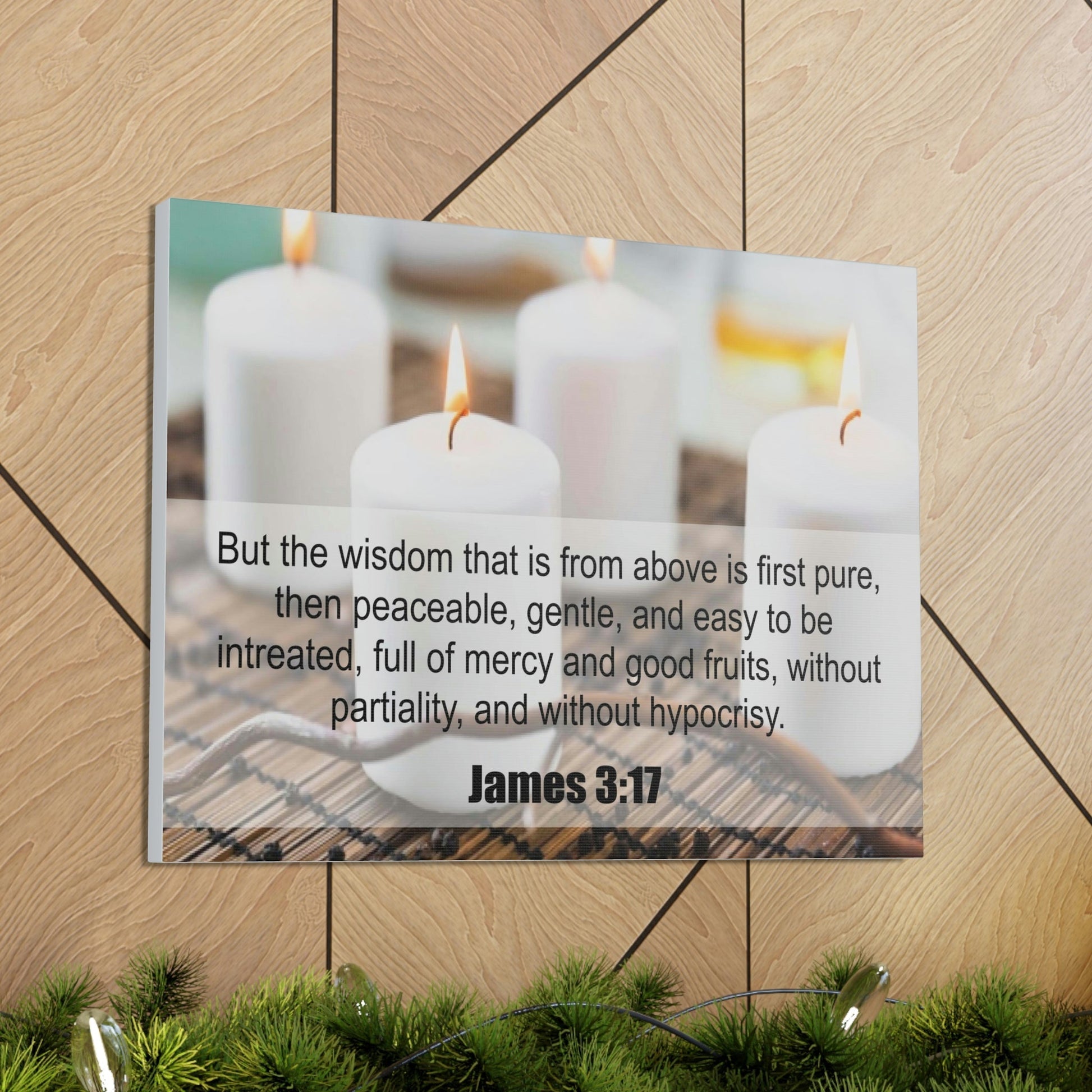 Scripture Walls Without Hypocrisy James 3:17 Bible Verse Canvas Christian Wall Art Ready to Hang Unframed-Express Your Love Gifts