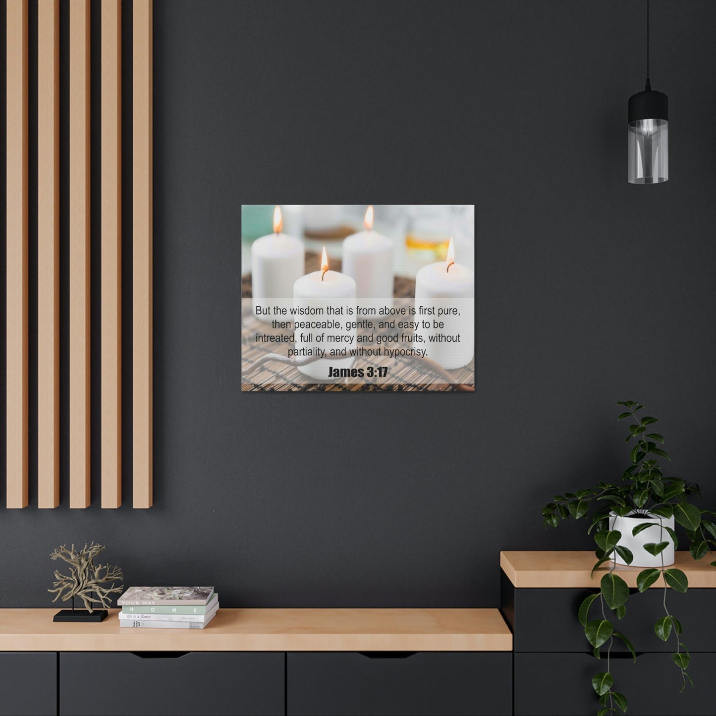 Scripture Walls Without Hypocrisy James 3:17 Bible Verse Canvas Christian Wall Art Ready to Hang Unframed-Express Your Love Gifts