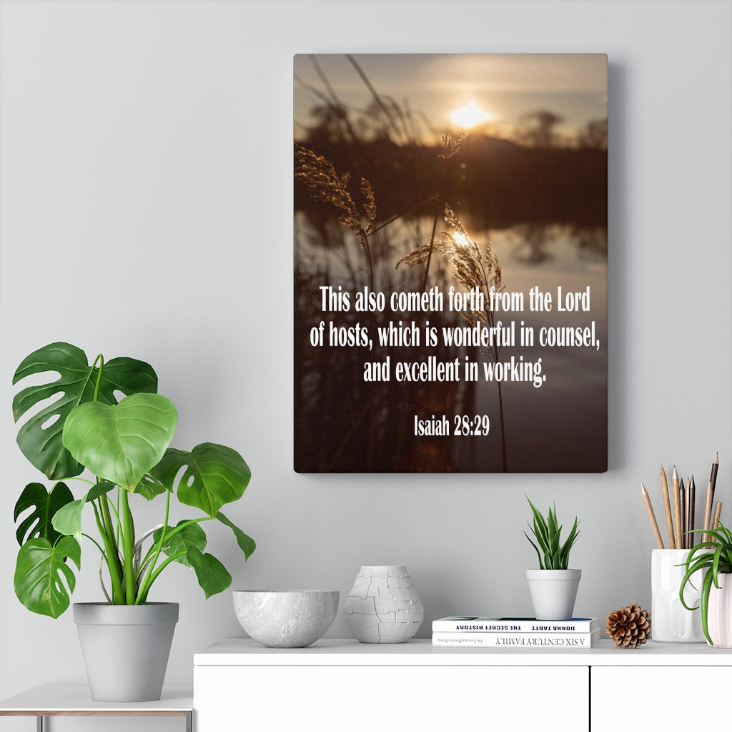 Scripture Walls Wonderful in Counsel Isaiah 28:29 Bible Verse Canvas Christian Wall Art Ready to Hang Unframed-Express Your Love Gifts