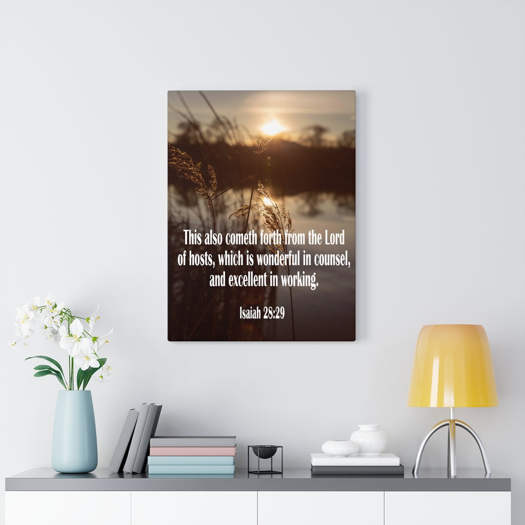 Scripture Walls Wonderful in Counsel Isaiah 28:29 Bible Verse Canvas Christian Wall Art Ready to Hang Unframed-Express Your Love Gifts