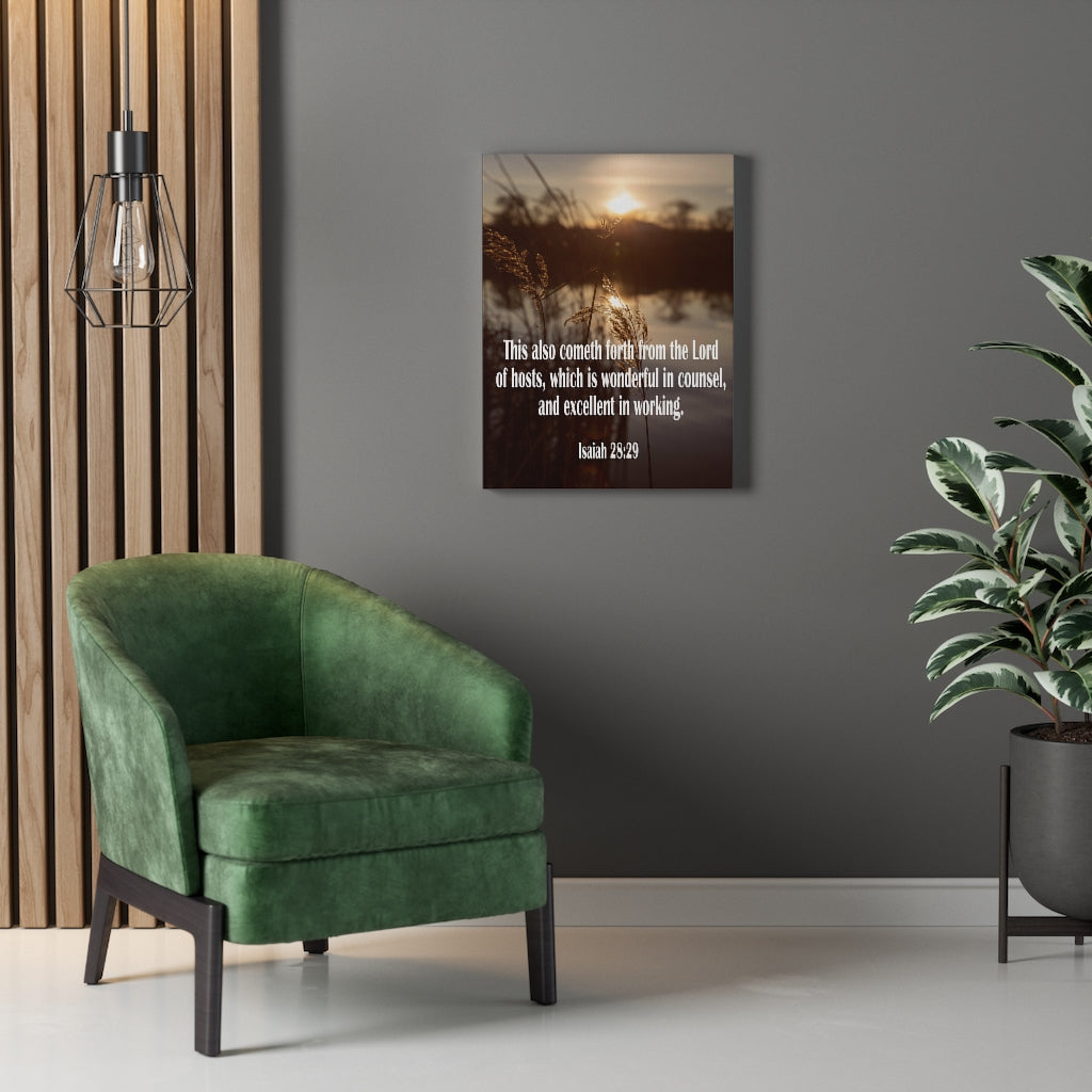 Scripture Walls Wonderful in Counsel Isaiah 28:29 Bible Verse Canvas Christian Wall Art Ready to Hang Unframed-Express Your Love Gifts