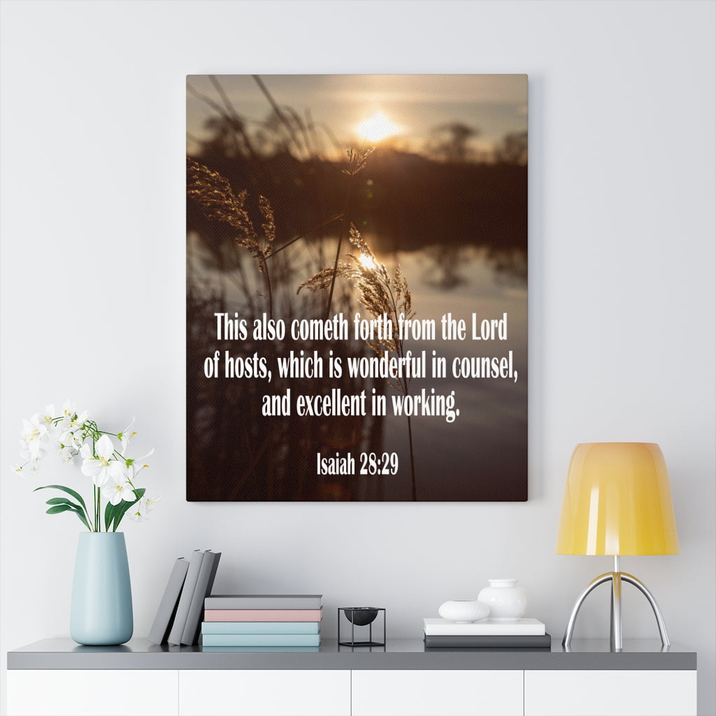 Scripture Walls Wonderful in Counsel Isaiah 28:29 Bible Verse Canvas Christian Wall Art Ready to Hang Unframed-Express Your Love Gifts