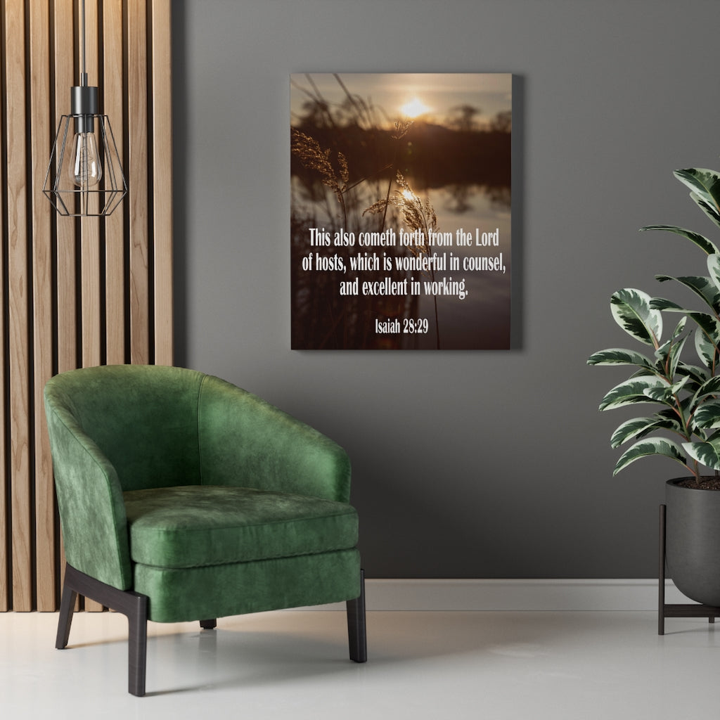 Scripture Walls Wonderful in Counsel Isaiah 28:29 Bible Verse Canvas Christian Wall Art Ready to Hang Unframed-Express Your Love Gifts